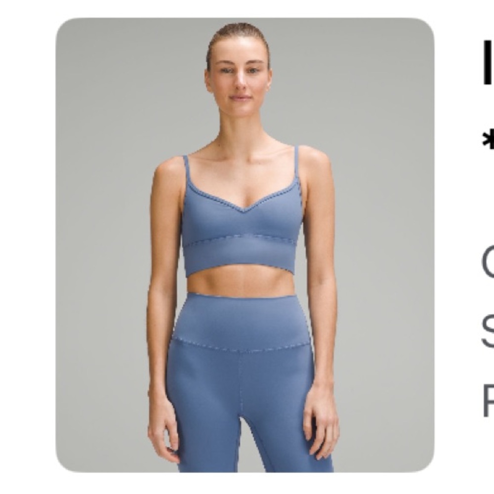 Oasis Blue Lululemon align sweetheart bra